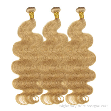 Brazilian Body Wave Unprocessed human hair color 27, wholesale bundle 27 brazilian blonde hair, 100 human 27 hair bundles
